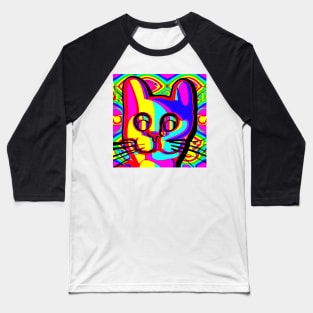 the cat is in full color by itself on a bright background Baseball T-Shirt